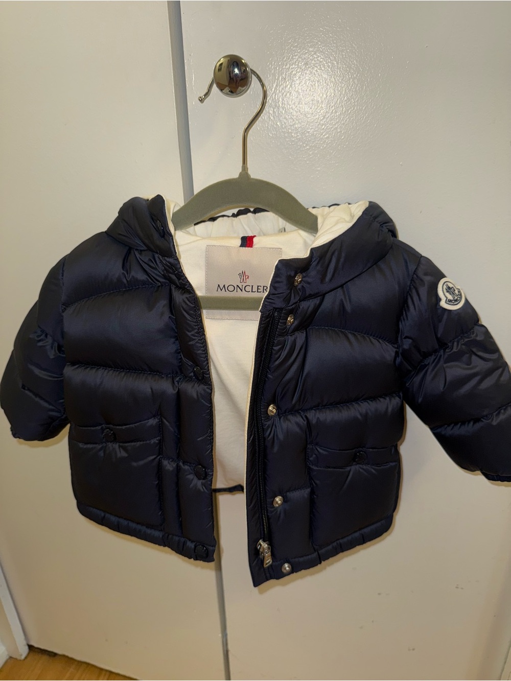 Moncler Kids Navy Hooded Puffer Coat